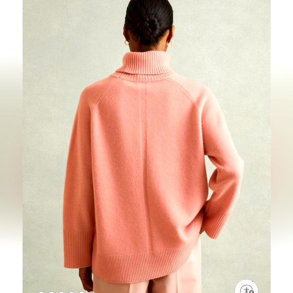 NWT Reiss Eliza Cashmere & Wool Sweater roll neck soft pink small turtleneck - Picture 5 of 9